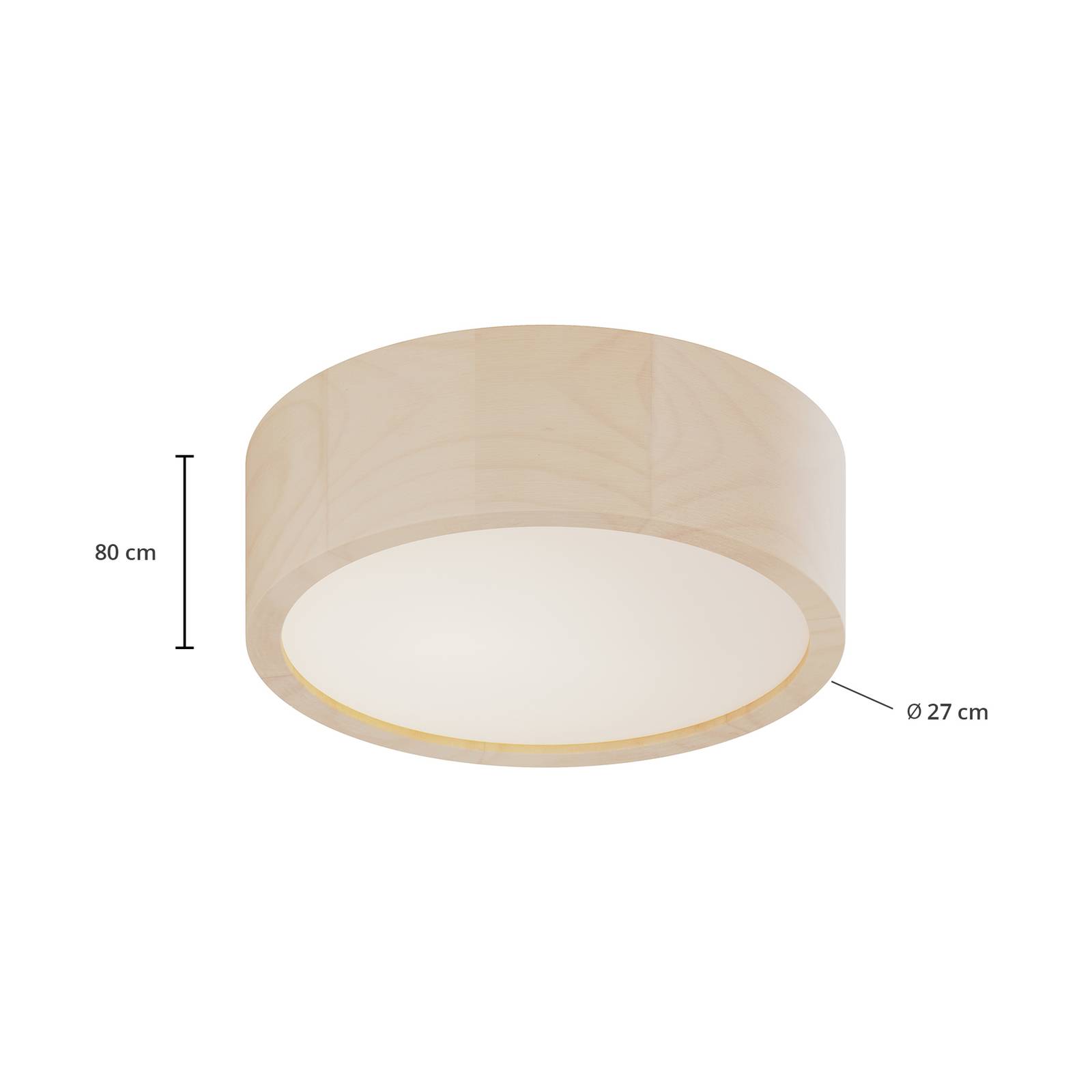 Envostar Kerio lampa sufitowa, Ø 27 cm, biała