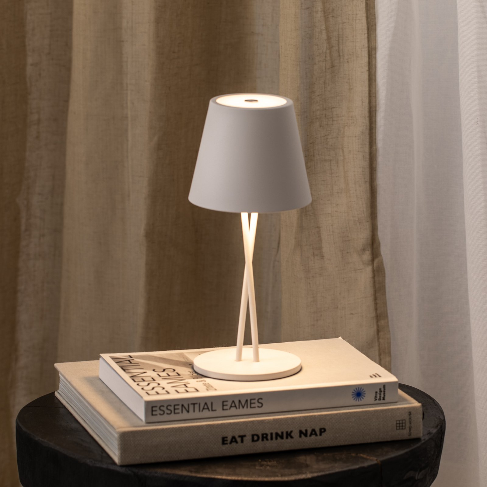 Janea Cross Portable Table Lamp Dim. IP54 White - Lindby