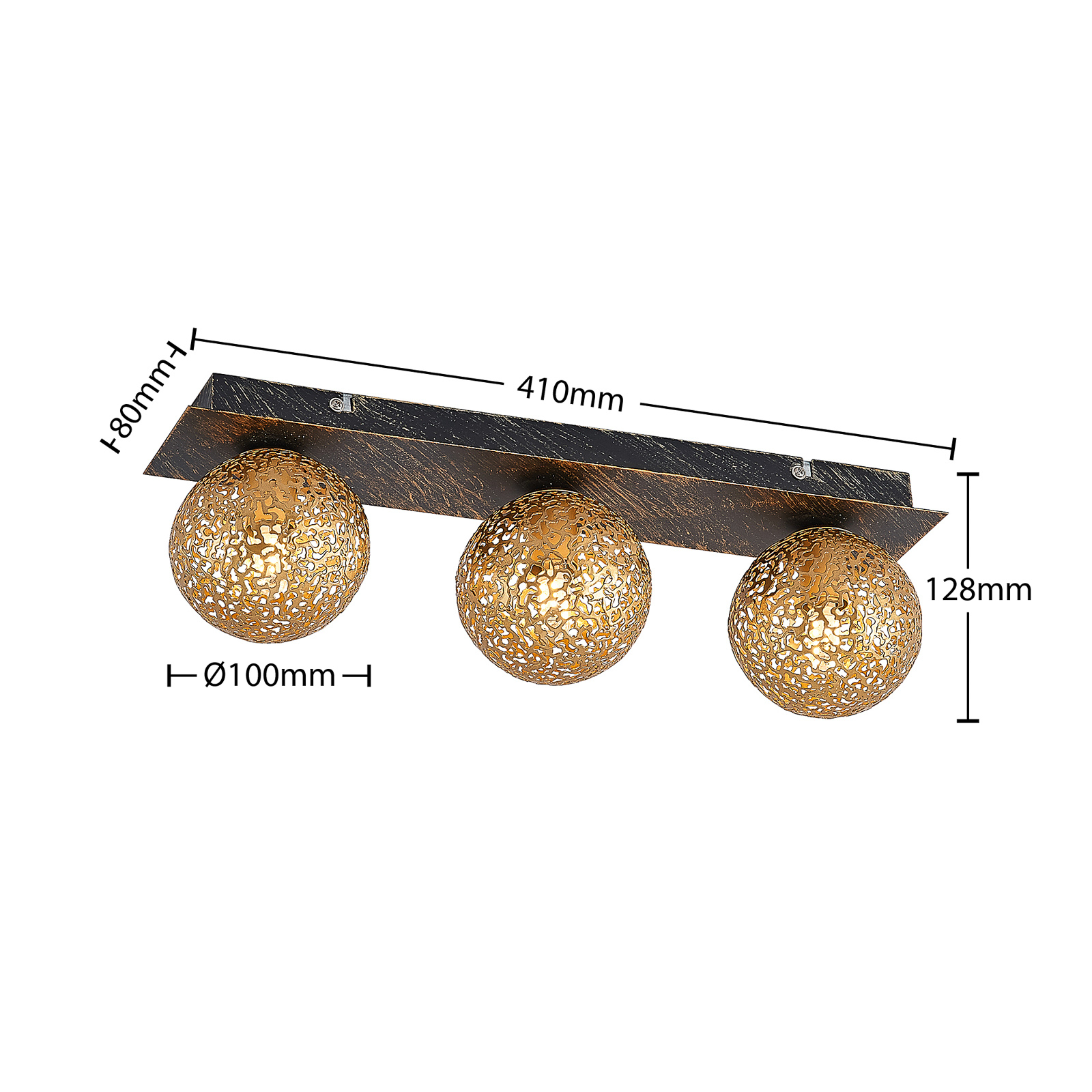 Lucande Evory lampa sufitowa, kątowa, 3-punktowa