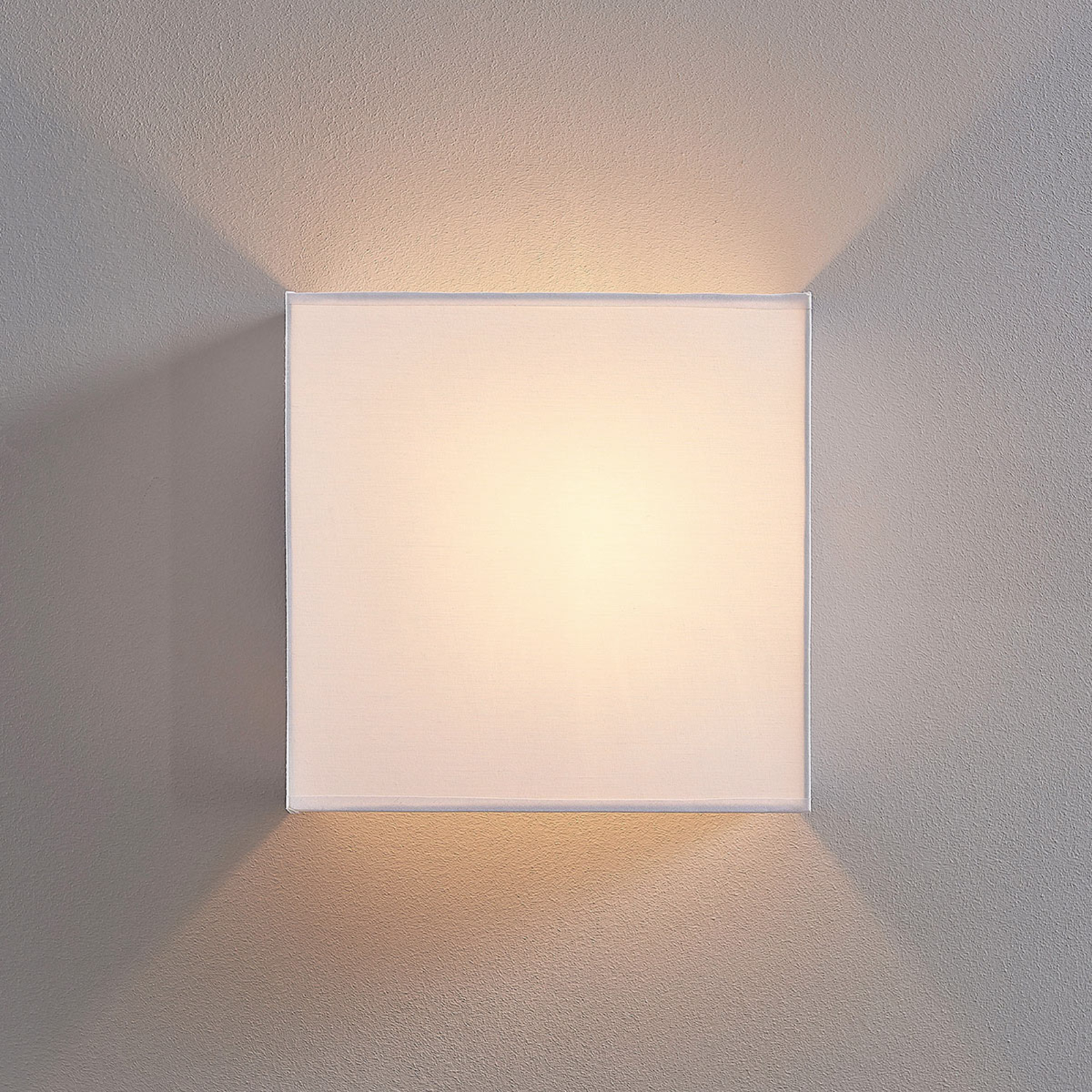 Adea fabric wall lamp, 25 cm, square, white