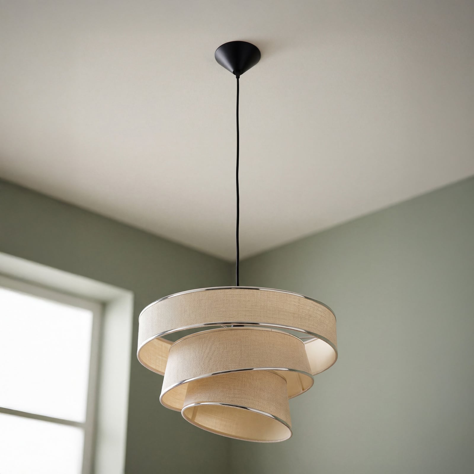 OSRAM hengelampe Decor Glittey, beige, Ø 40 cm, tekstil OSRAM hengelampe Decor Glittey, beige, Ø 40 cm, tekstil
