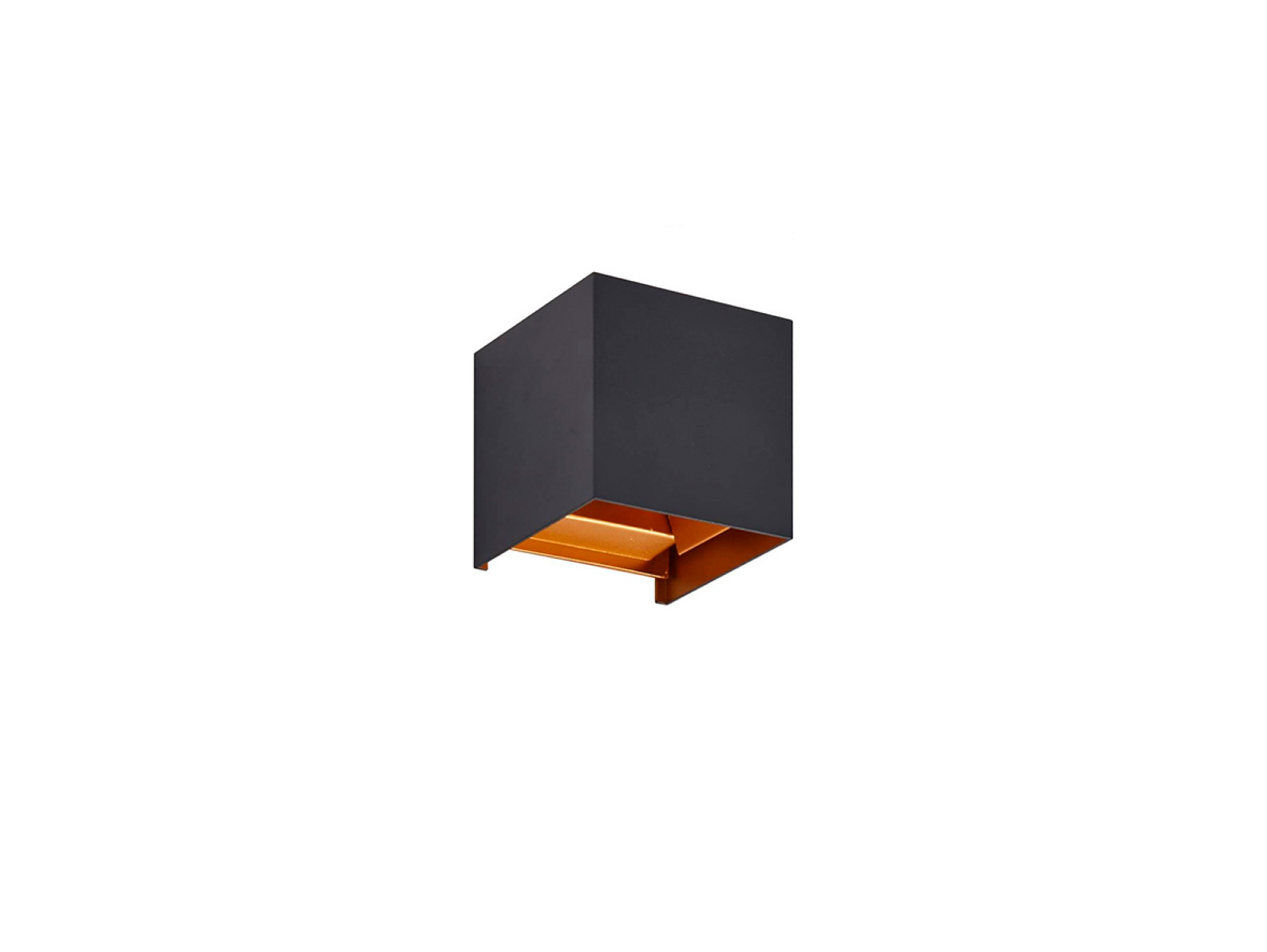 Nivar Square LED Outdoor Wall Lamp Black/Gold - Lindby