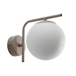 Applique murale Aurora, beige, verre, hauteur 17 cm, boule, E14