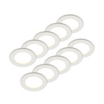 Prios LED recessed light Cadance, white, 12 cm, set of 10, CCT