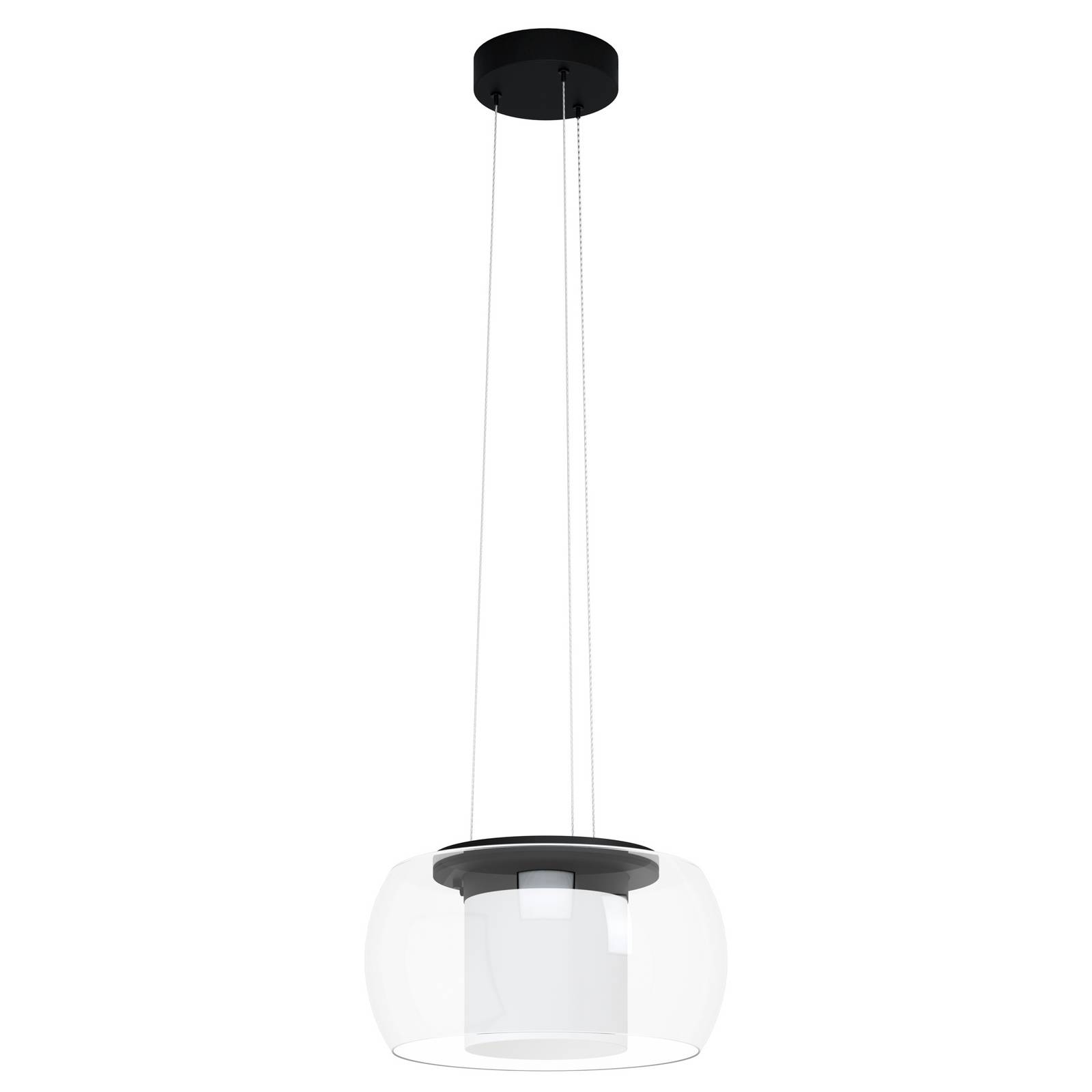 99023 Hängeleuchte briaglia-c klar schwarz weiß H110 Ø40cm dimmbar 2700-6500K mit Connect Funktion höhenverstellbar - Eglo