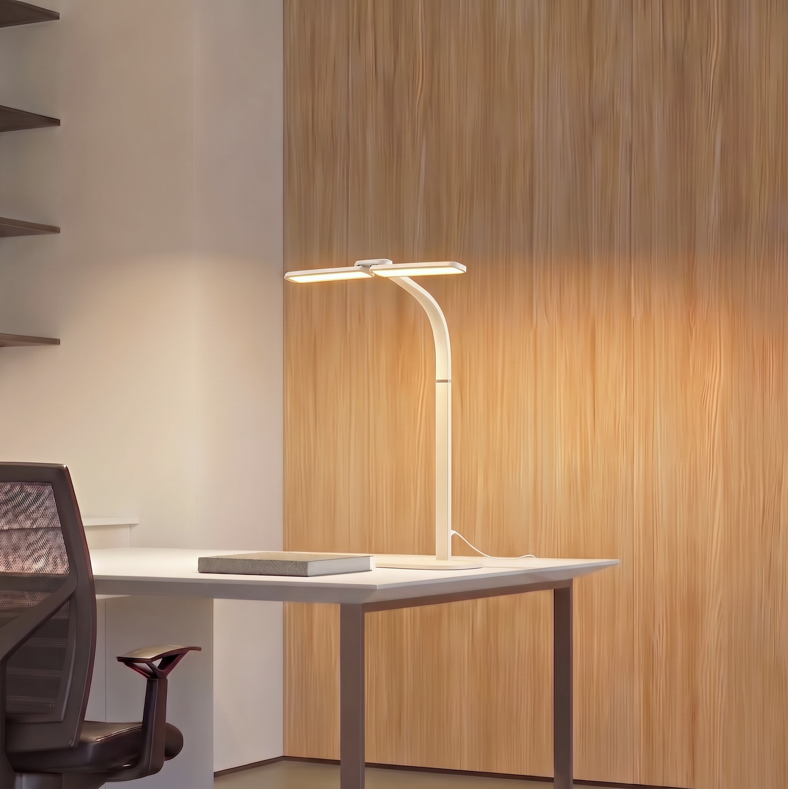 Candeeiro de secretária LED Fynnon, branco, 80 cm, CCT, regulável, alumínio -