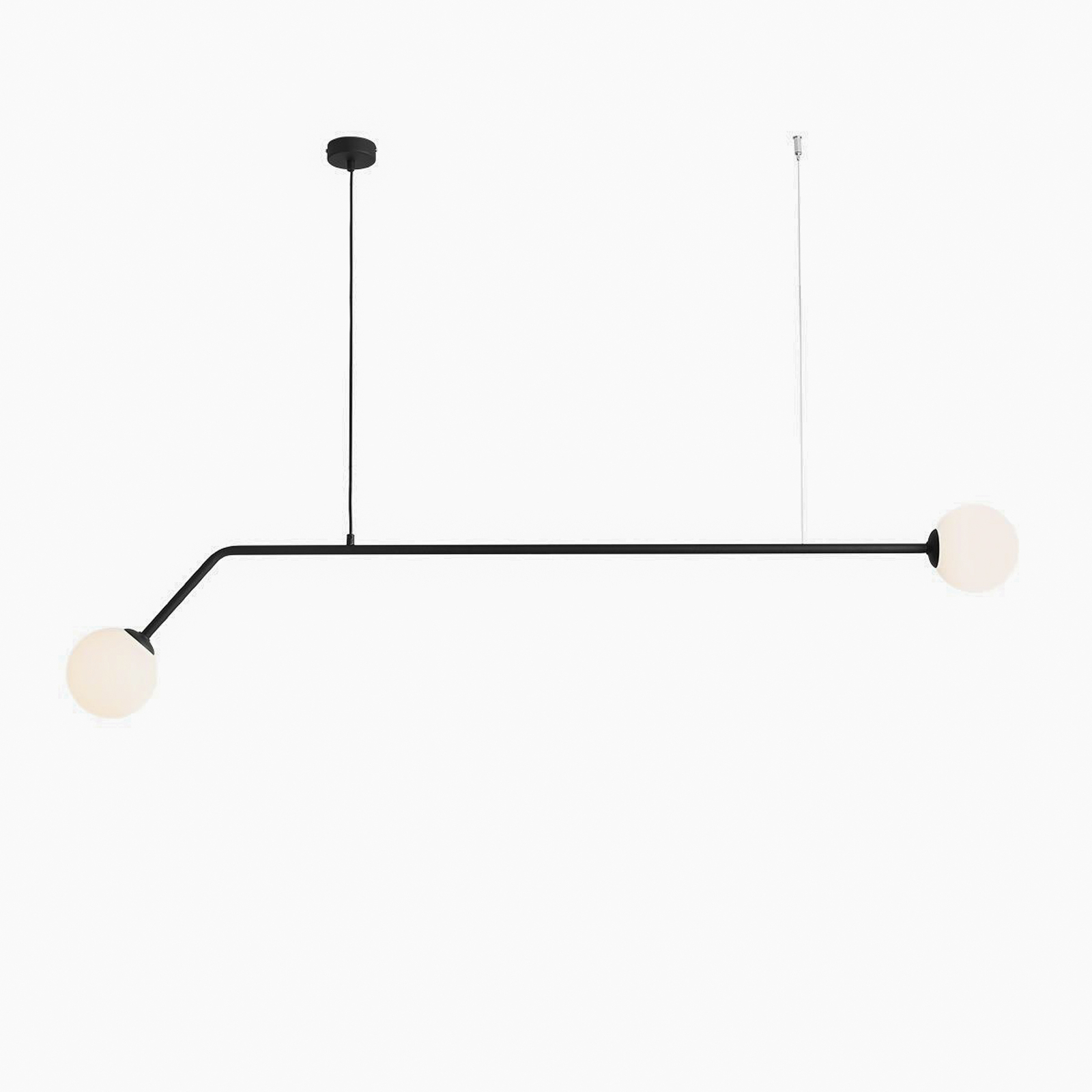 Lámpara colgante Pure, 2 luces, negro
