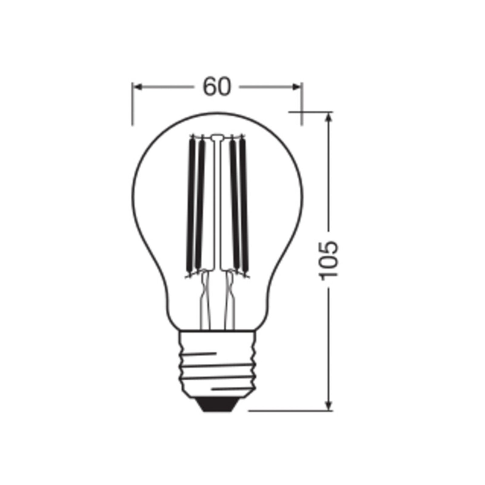 OSRAM LED Classic, filament, E27, 3.8 W, 806 lm, 4,000 K