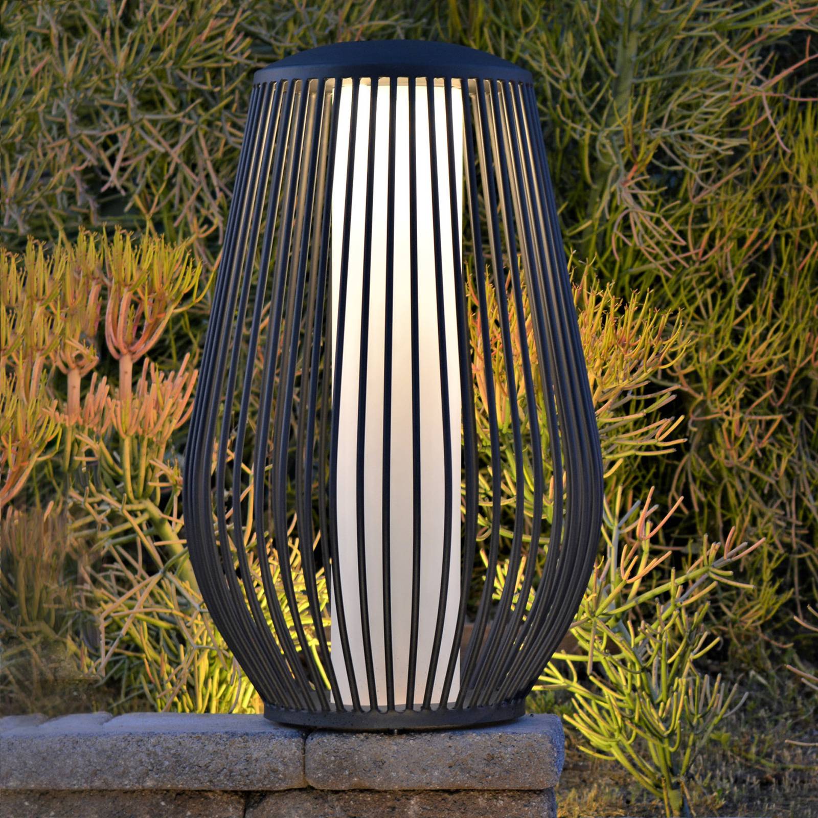 Mandaley LED solar lantern with sensor, grey