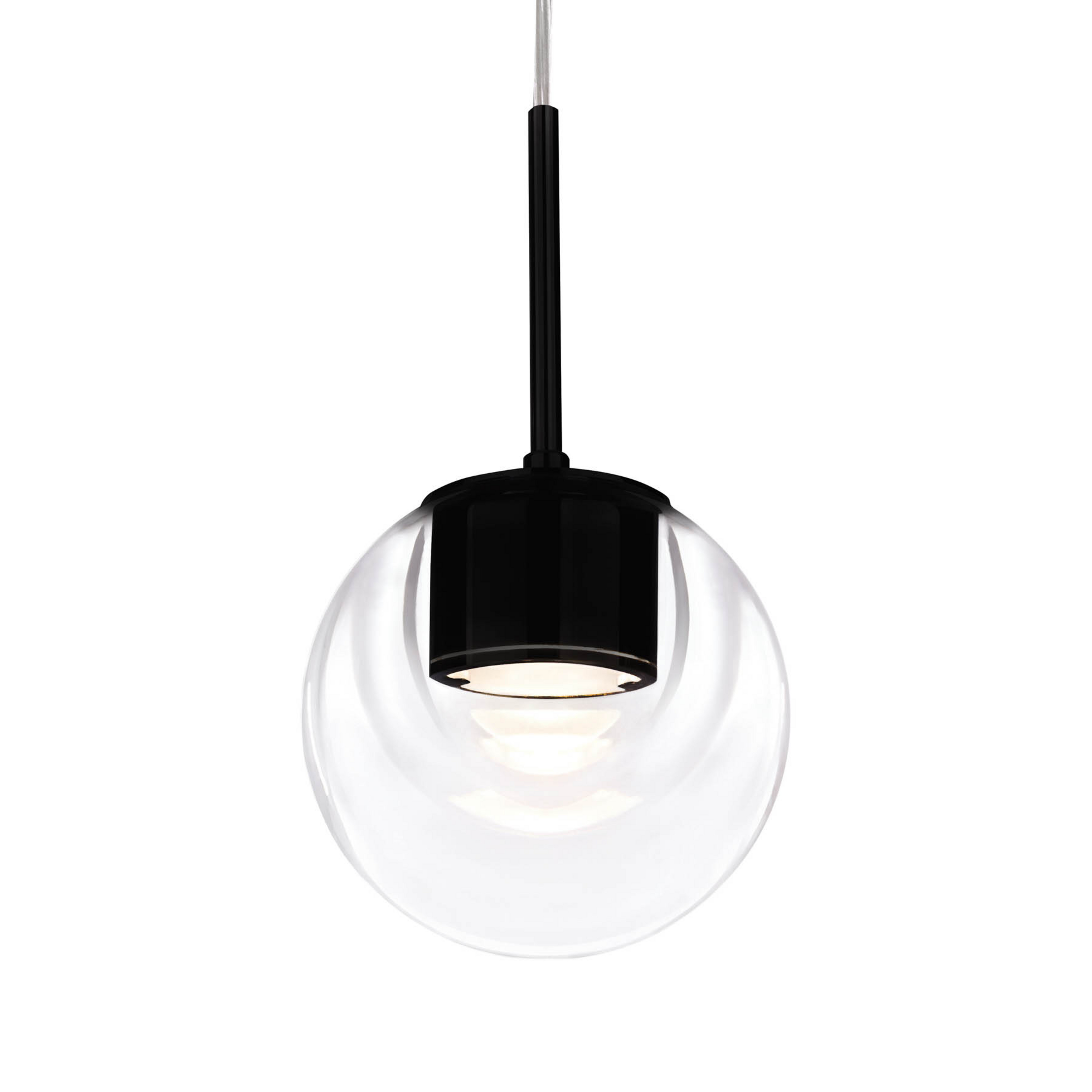 Dew LED hanging light, black, 1-bulb, Ø 11 cm - kdln