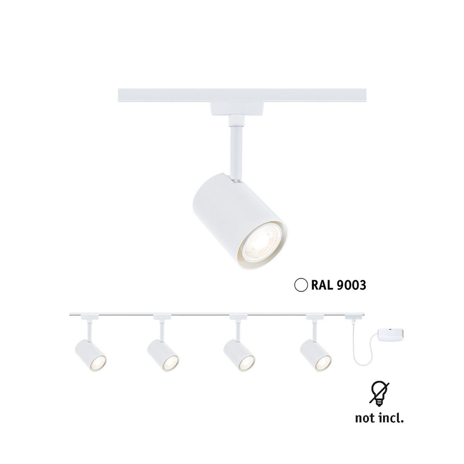 Kit de démarrage Paulmann Luxe, blanc, alimentation par câble, GU10 Kit de démarrage Paulmann Luxe, blanc, alimentation par câble, GU10