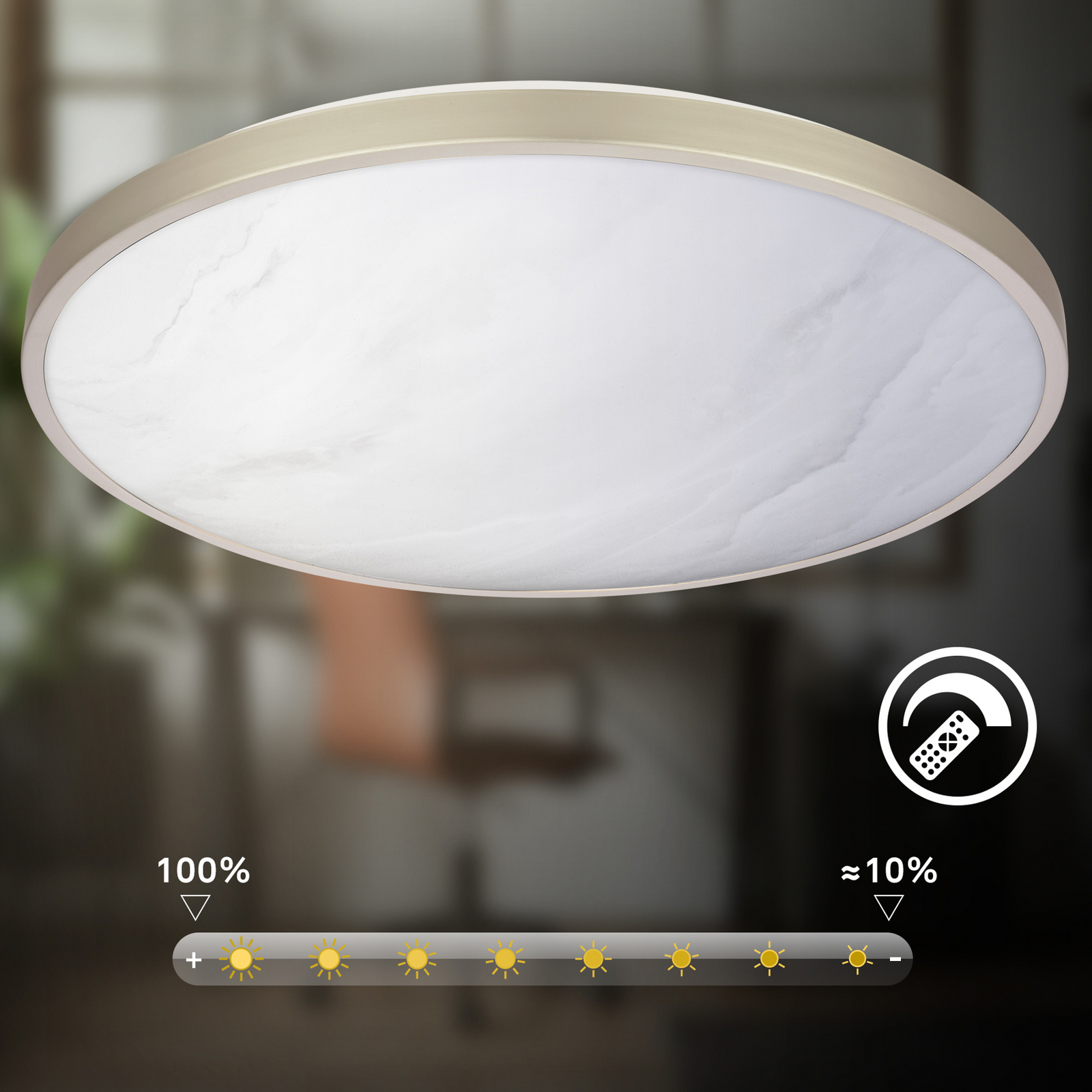 Plafonnier LED Competo, CCT, Ø 38 cm, nickel mat