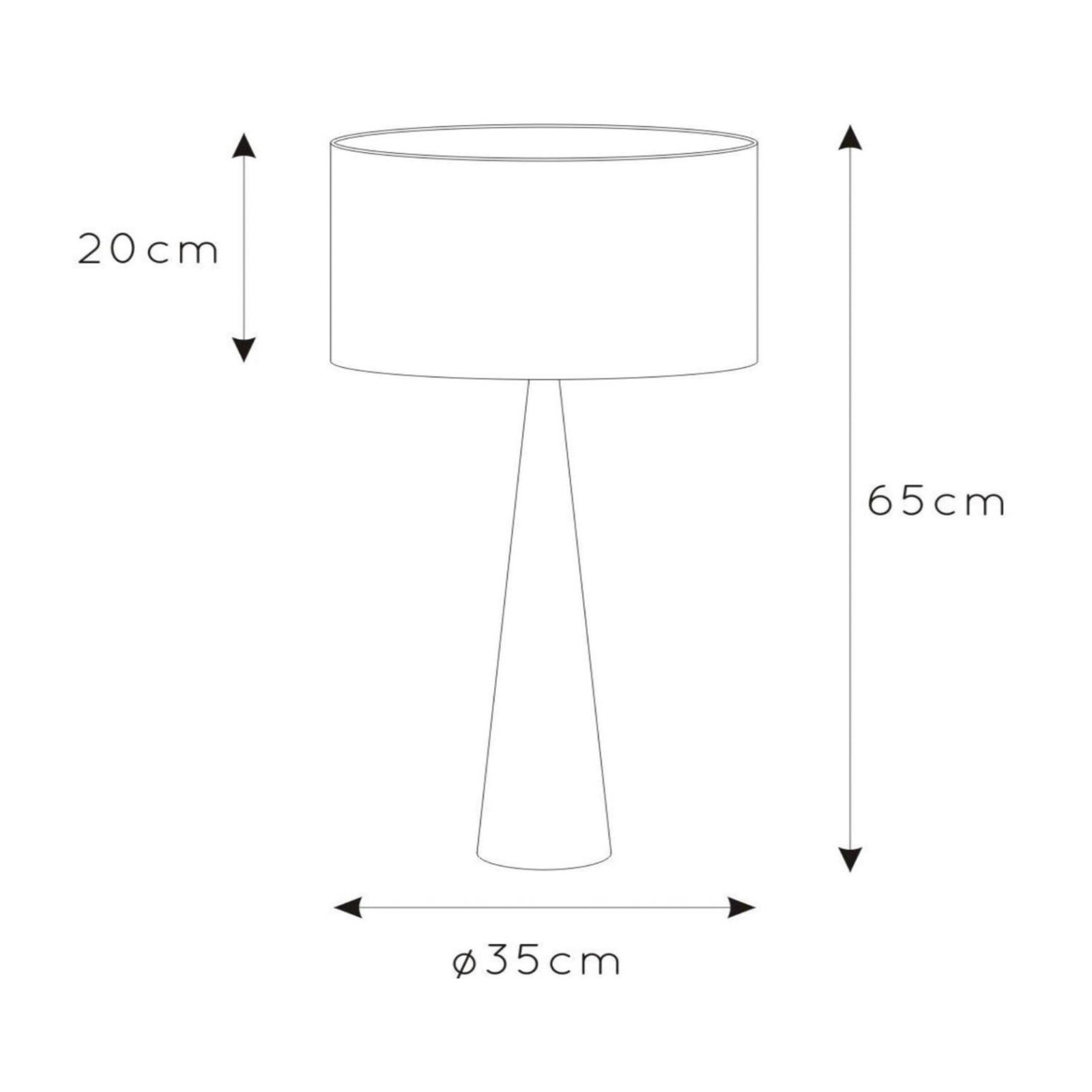 Lámpara de mesa Conos con base de madera de color claro