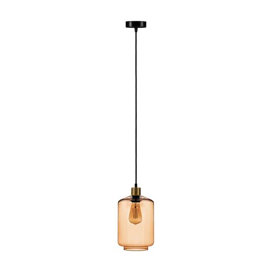 Tube hanging light, light brown glass, Ø 17 cm Lights.co.uk