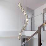 Candeeiro suspenso Cyclone LED, 12 lâmpadas, cor de fumo, vidro