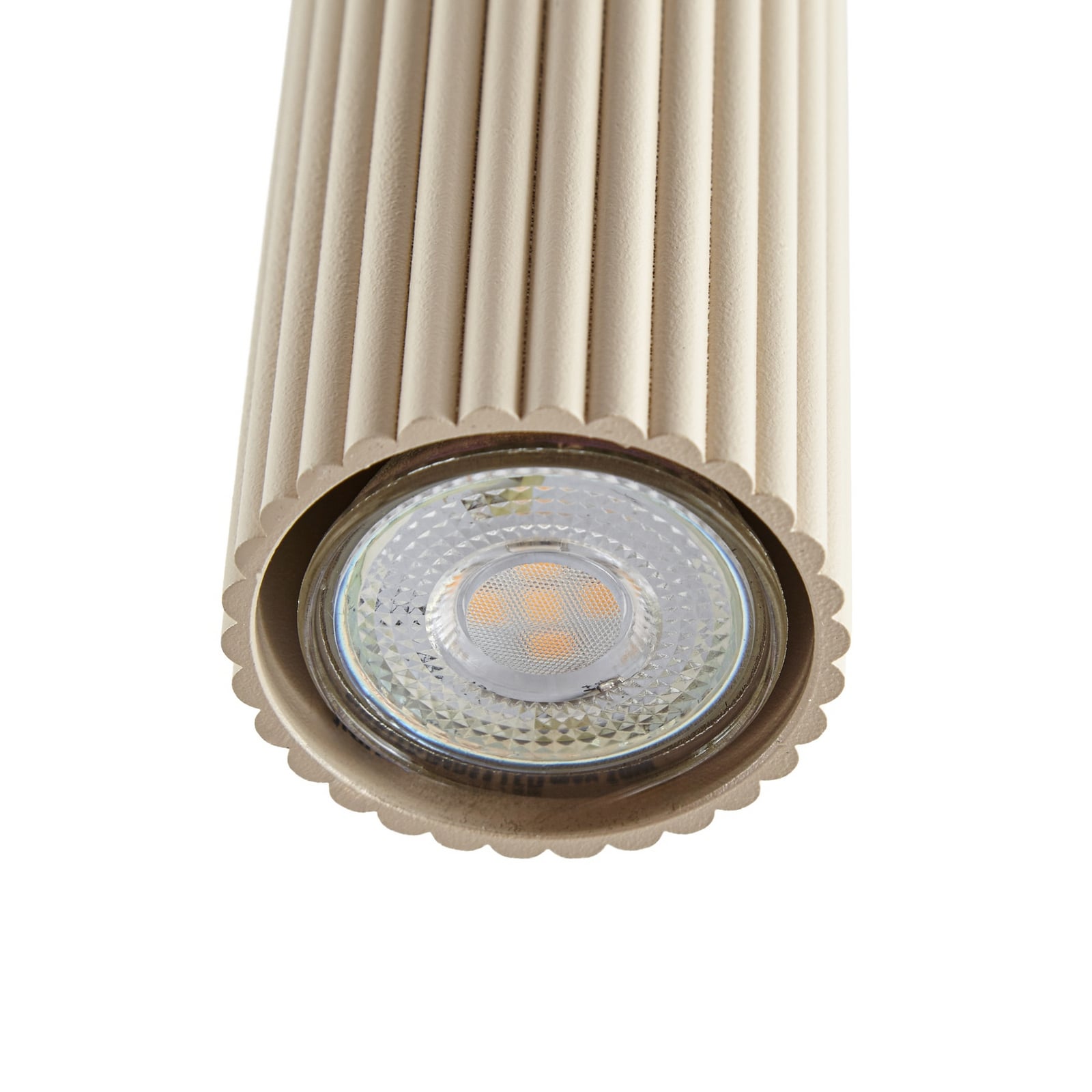 Suspension Kardis, à 4 lampes, beige, longueur 70 cm - Lindby
