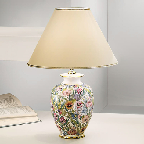 Blommig bordslampa GIARDINO PANSE
