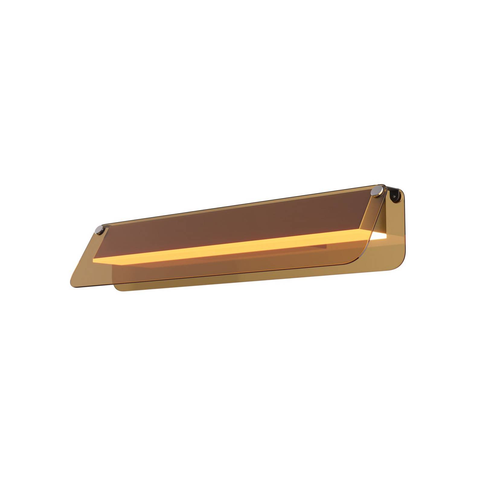 LED-Wandlampe FLAT, amber/messing, Breite 43 cm, Glas/Metall