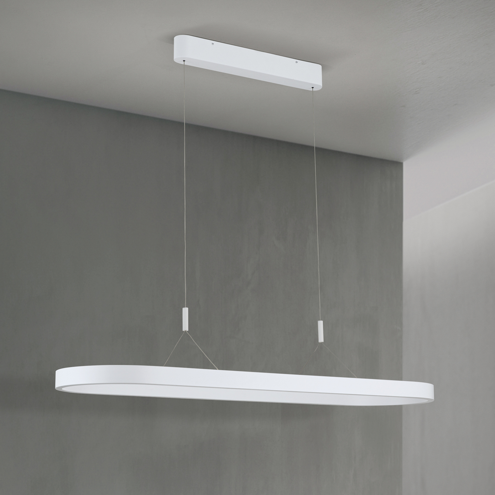 Carrara LED hanglamp, wit, in hoogte verstelbaar, CCT