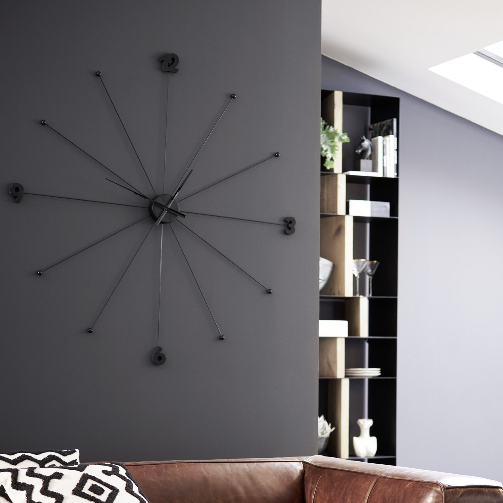 Reloj de pared KARE Like Umbrella, aluminio, poliestireno, Ø 100 cm