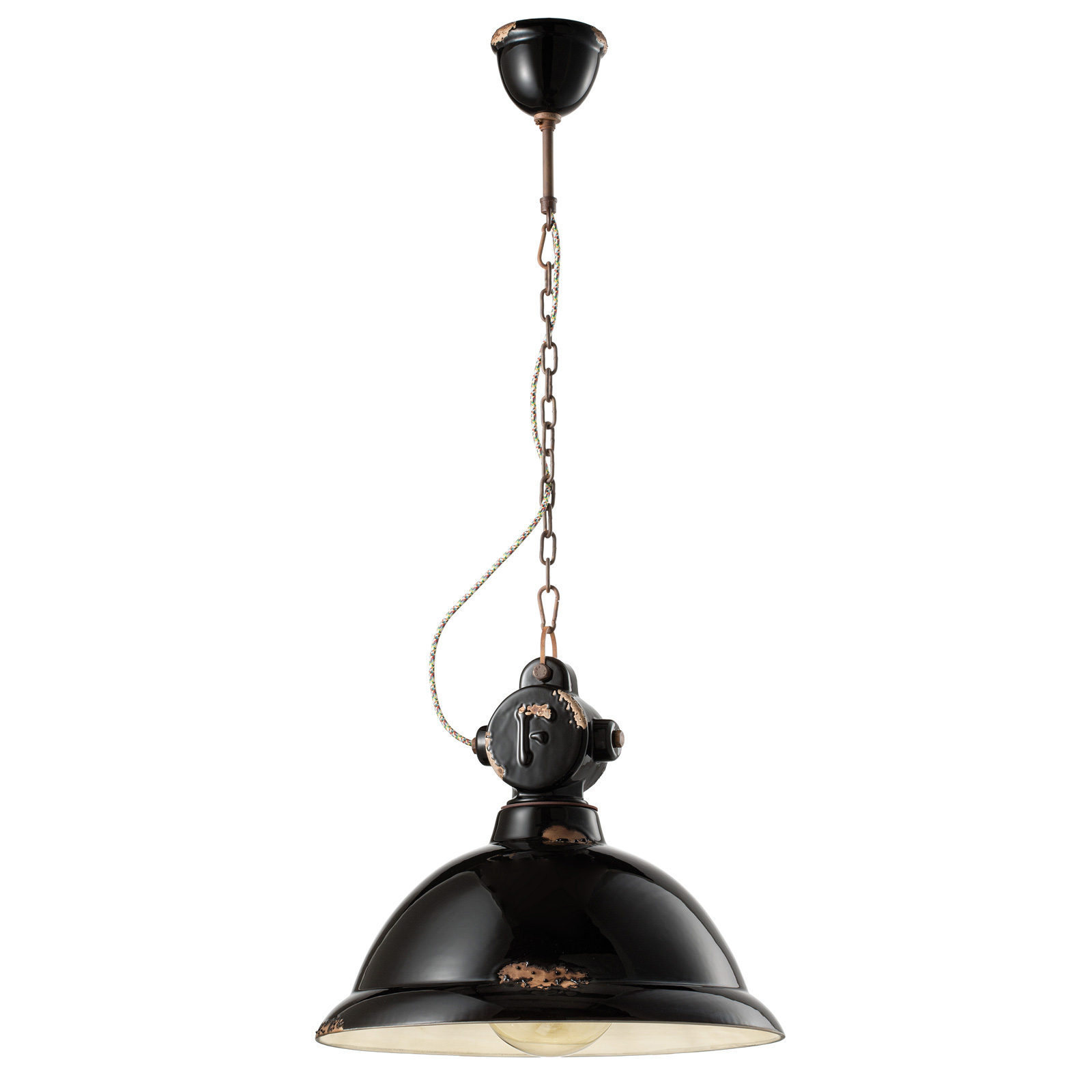 Lampa wisząca C1710 z ceramiki, czarna