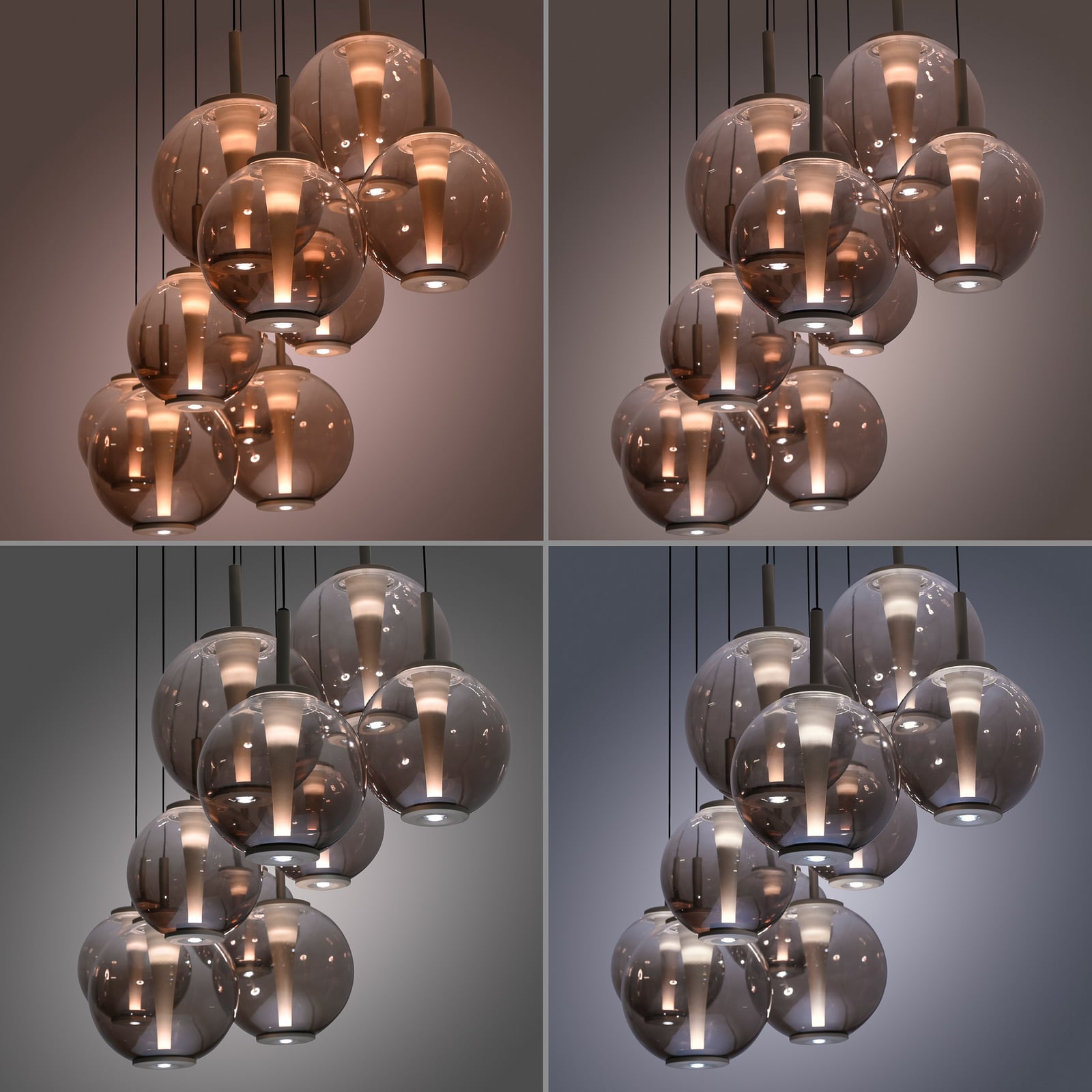 E-Infinity LED-Hängelampe bronze/amber, 198cm, 10-flg - PURE E-Infinity LED-Hängelampe bronze/amber, 198cm, 10-flg - PURE