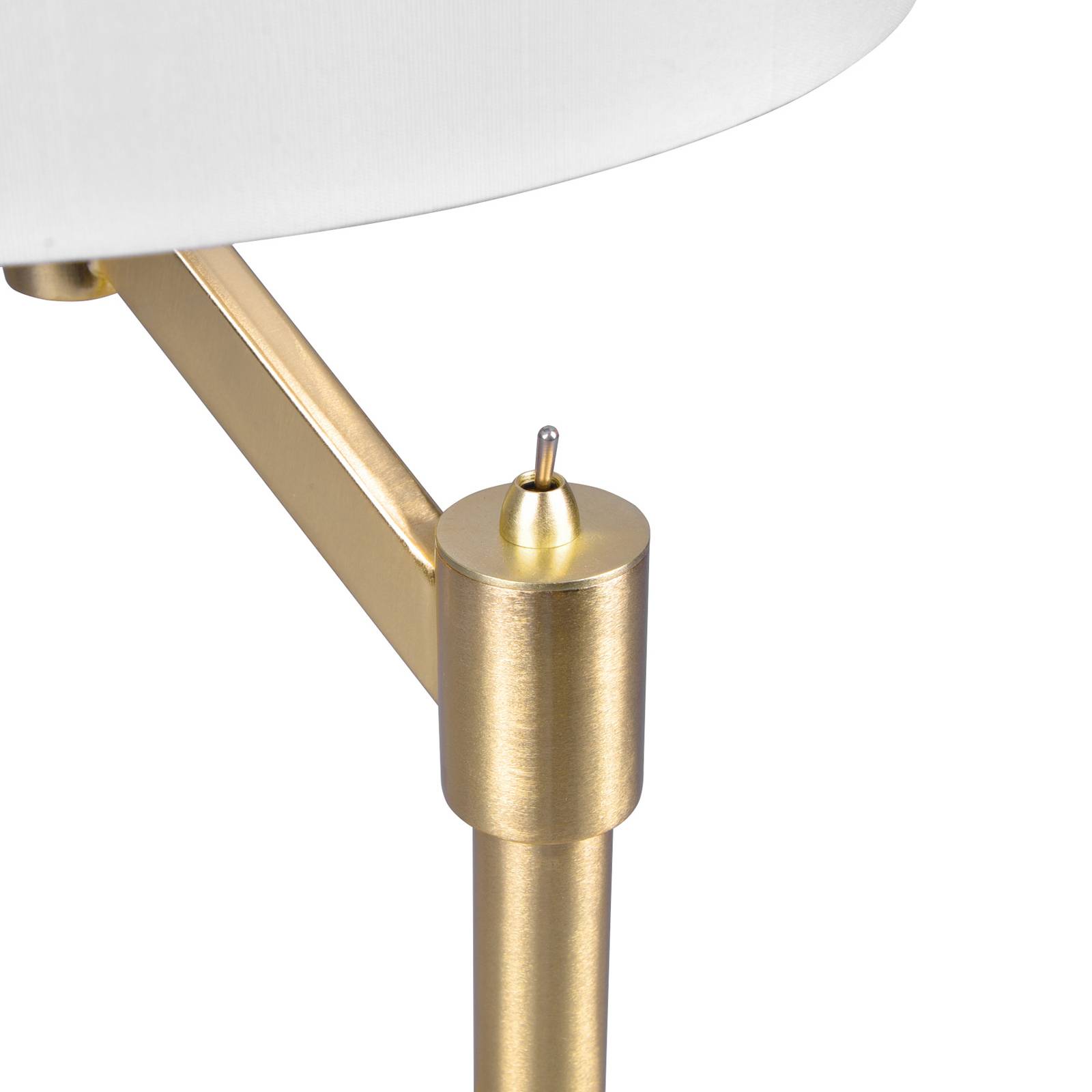 Trio Lighting Cassio table lamp with fabric shade, brass