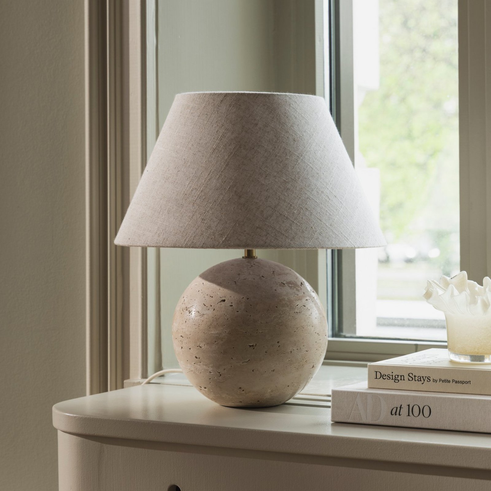 Globen Lighting Tischlampe Castello, beige/beige, Höhe 38 cm