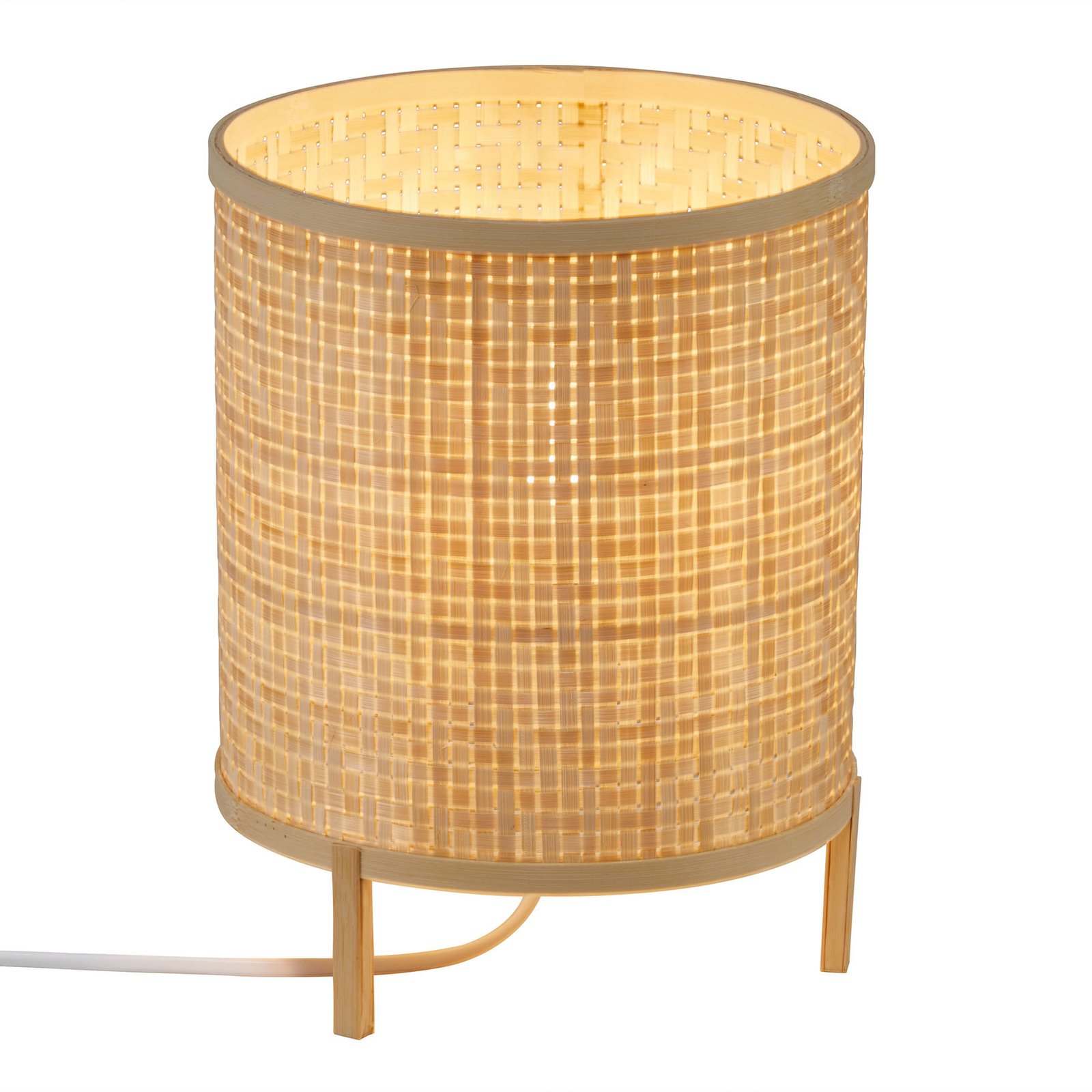 Trinidad table lamp made of natural bamboo Lights.co.uk