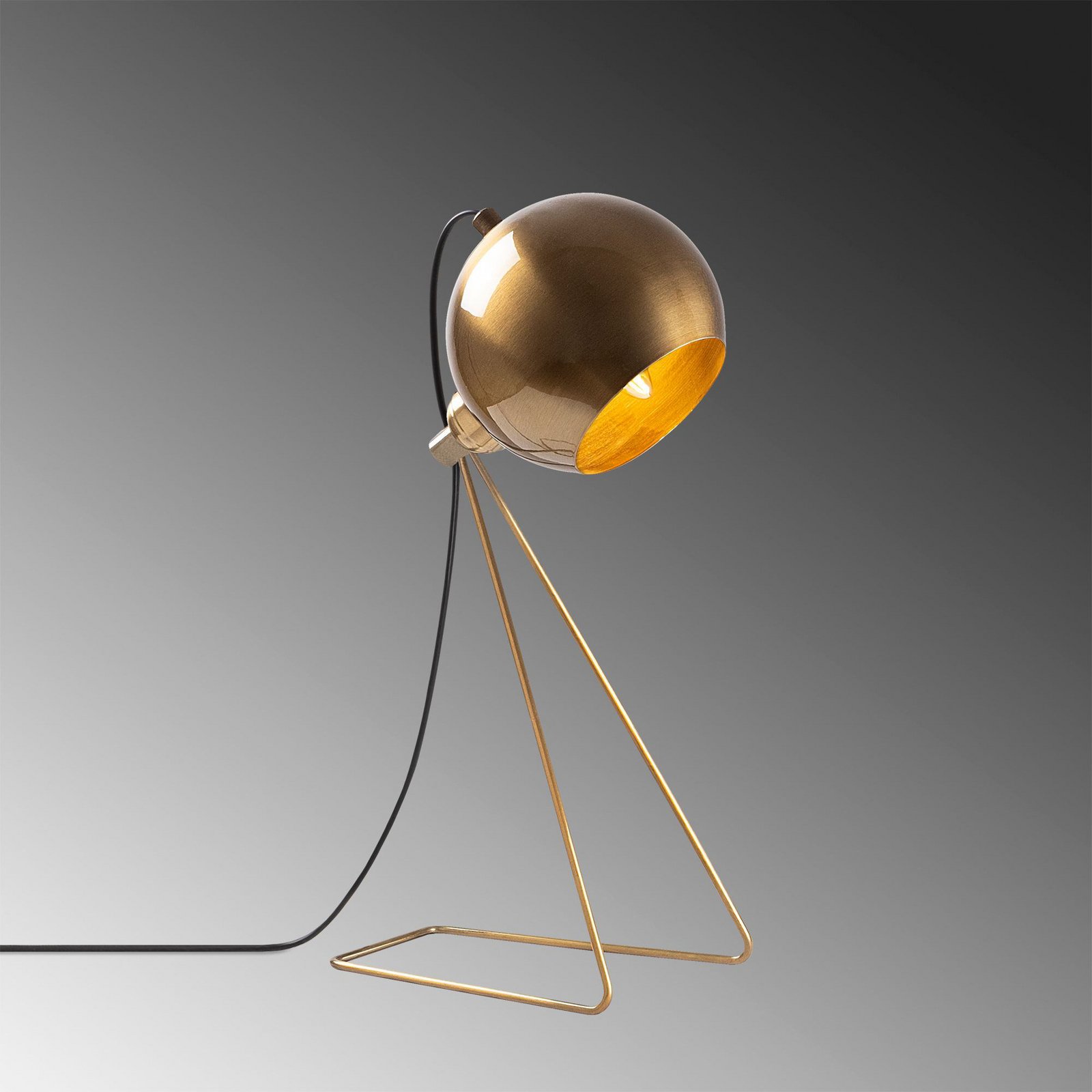 Mixed table lamp, brass, metal, height 45 cm, E14
