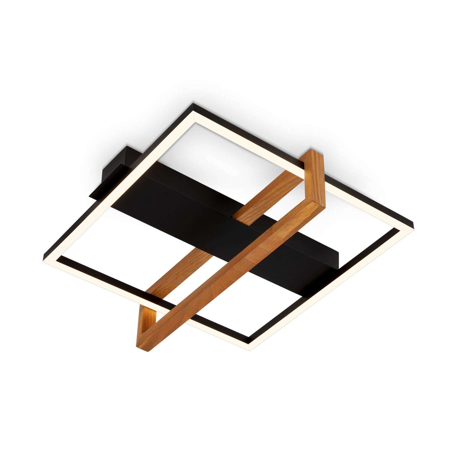 LED-Deckenleuchte 3775015 Quadrat 1fl. mit Holz