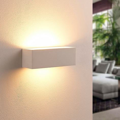 Lindby Tjada Wandlampe, eckig, Gips, 21,8 cm