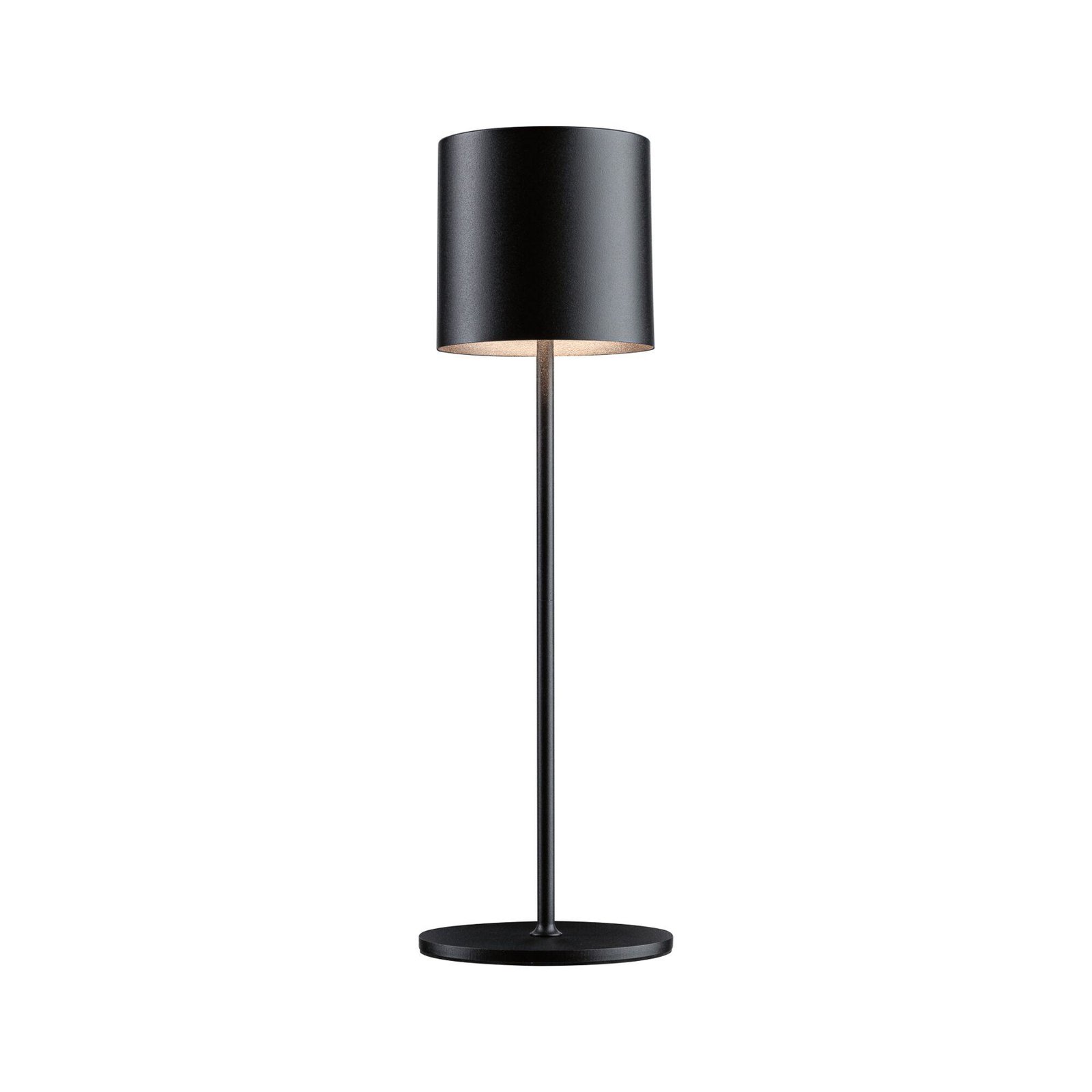 Paulmann Tuni lámpara de mesa LED recargable, negra, plástico, IP44