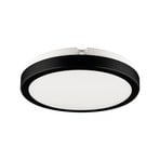 LED mennyezeti világítás Vera, fekete, műanyag, Ø 22 cm, IP65