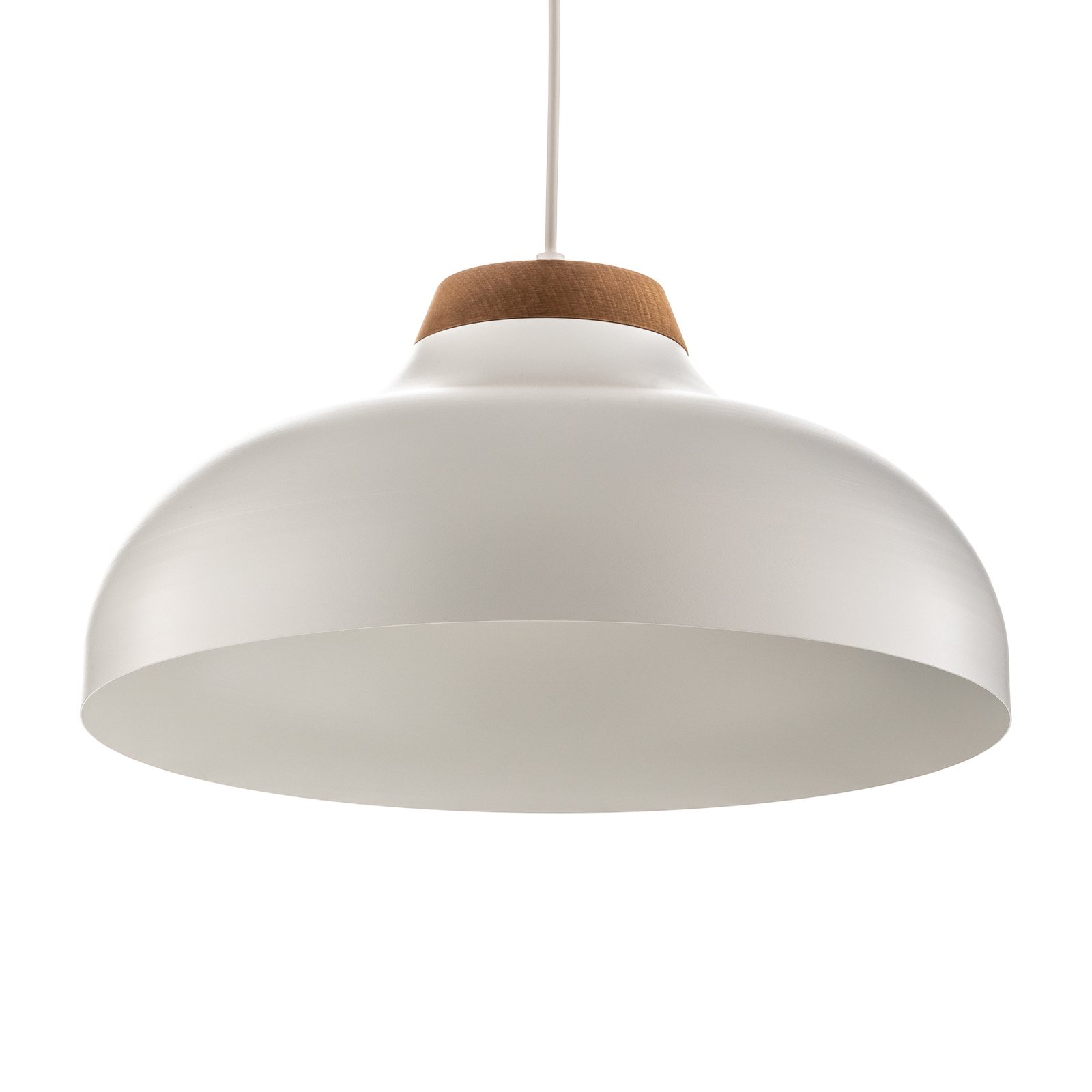 Gus pendant light with metal shade, white