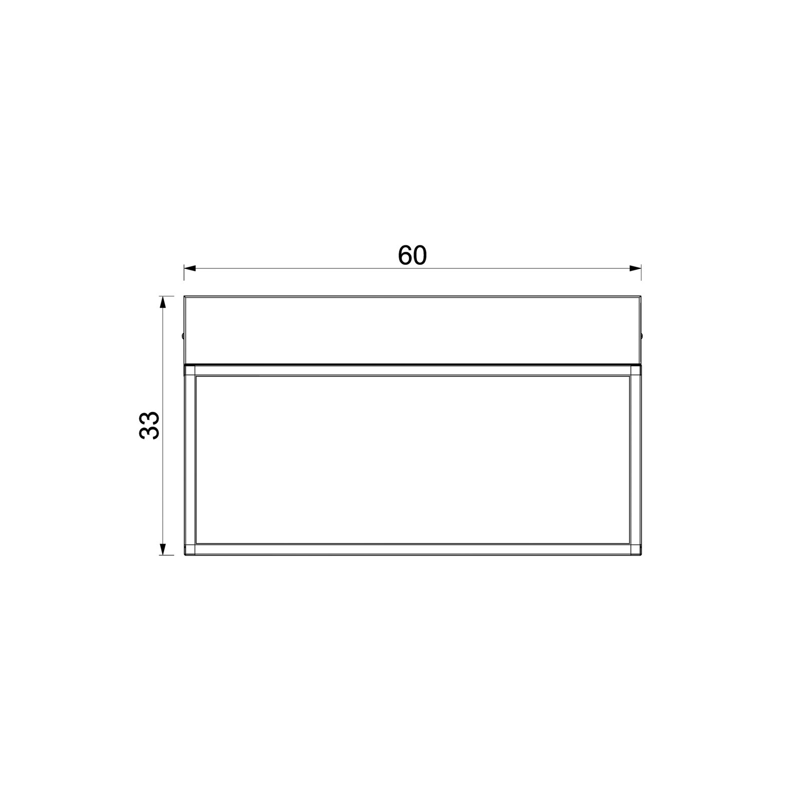 Aplique de pared para estantería, negro, acero, 60 cm de largo, 1 x LED