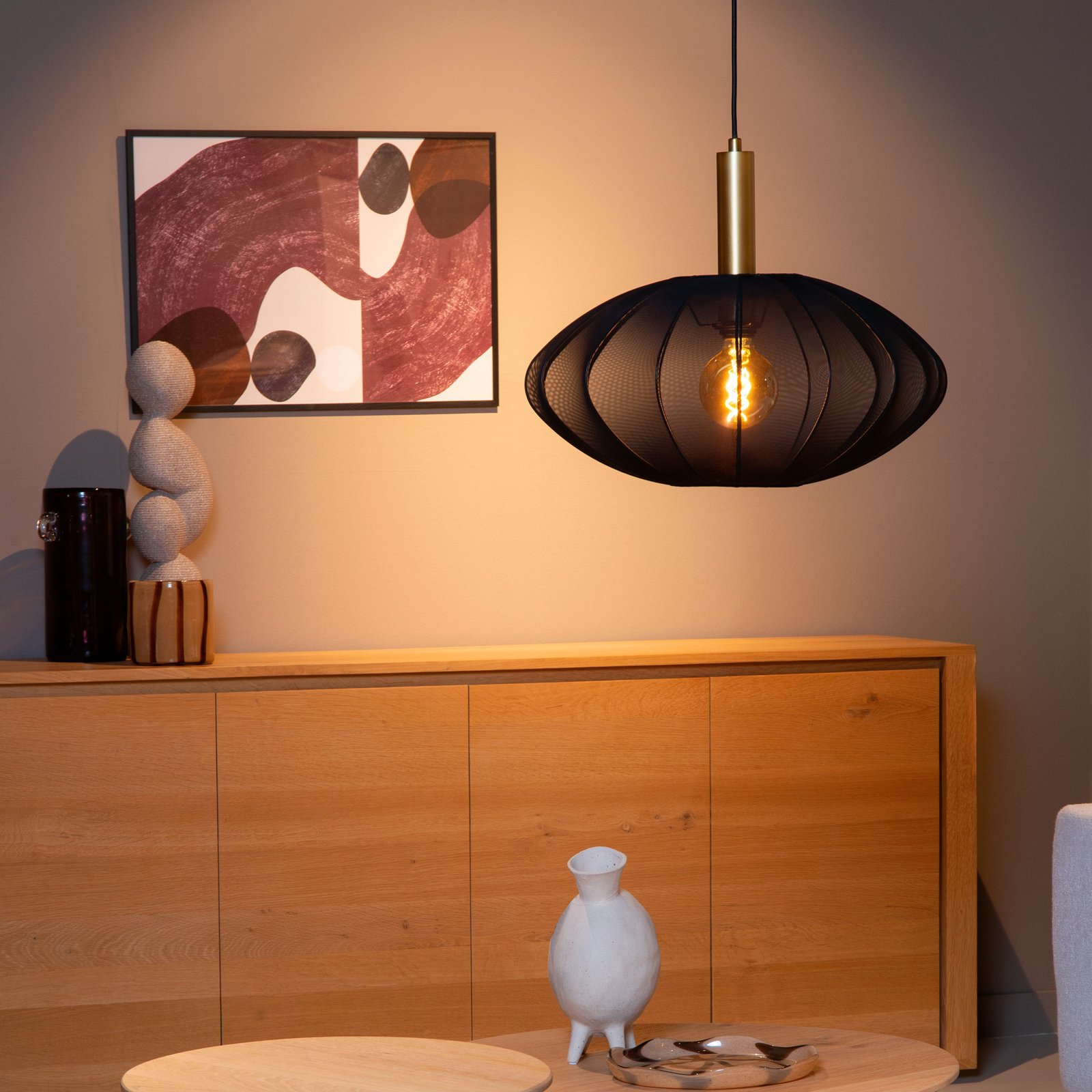 Hanglamp Corina, zwart, Ø 50 cm, E27