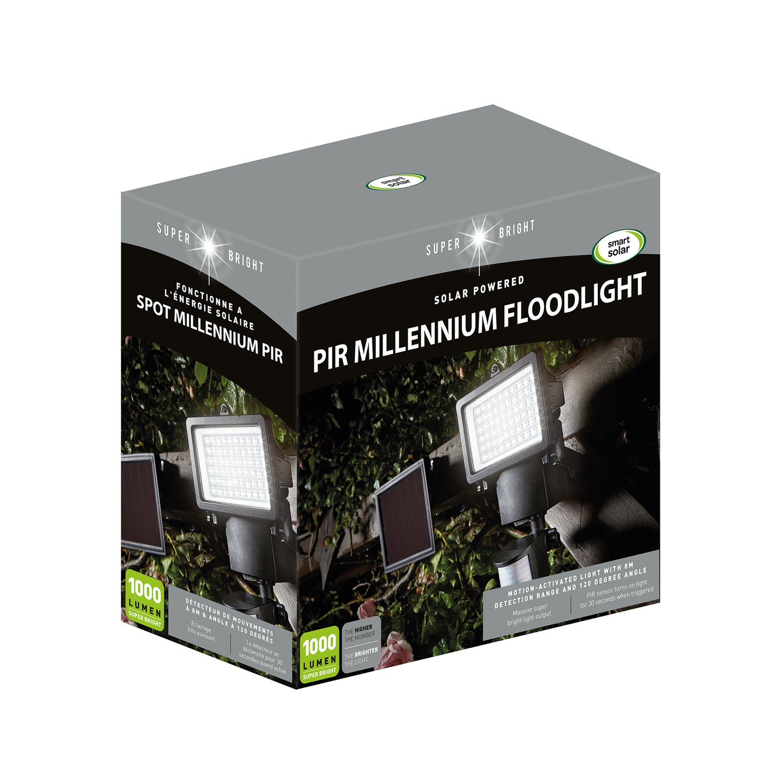 Millenium LED napelemes fali lámpa érzékelővel