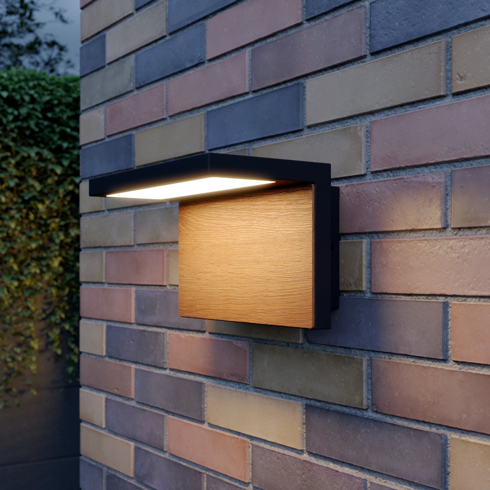 Lucande Lignus LED outdoor wall light