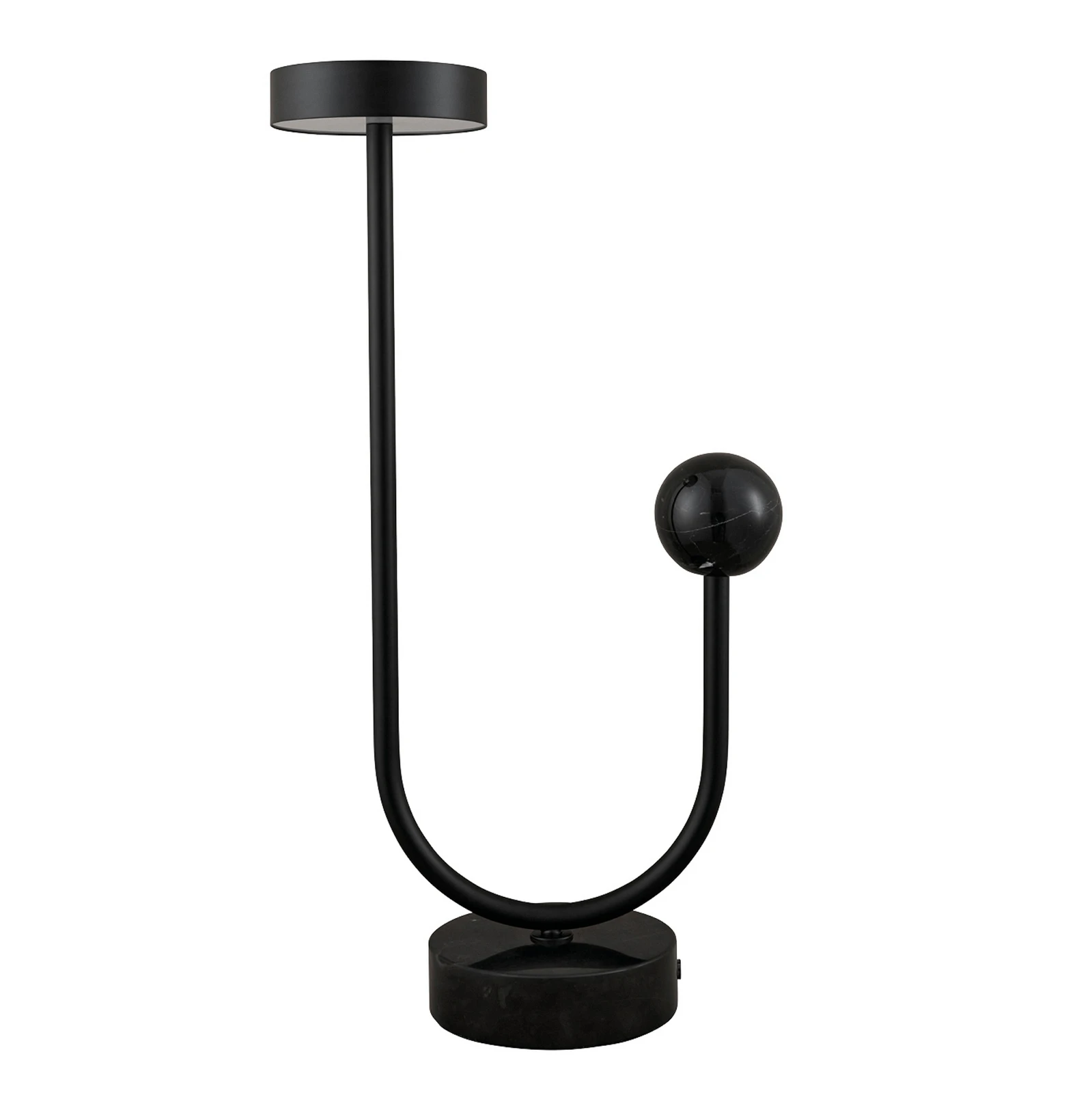 AYTM Grasil LED tafellamp, zwart, marmer, hoogte 56 cm