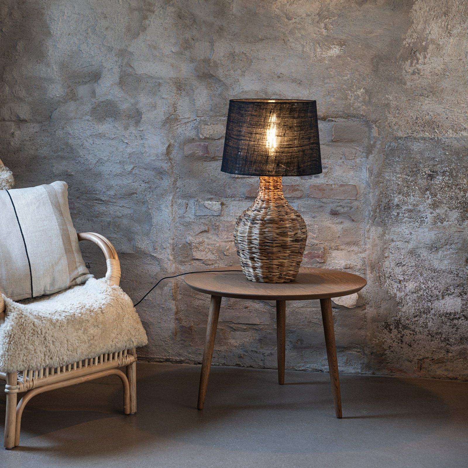 Paglia 1 Bordlampe Black/Natural - Markslöjd