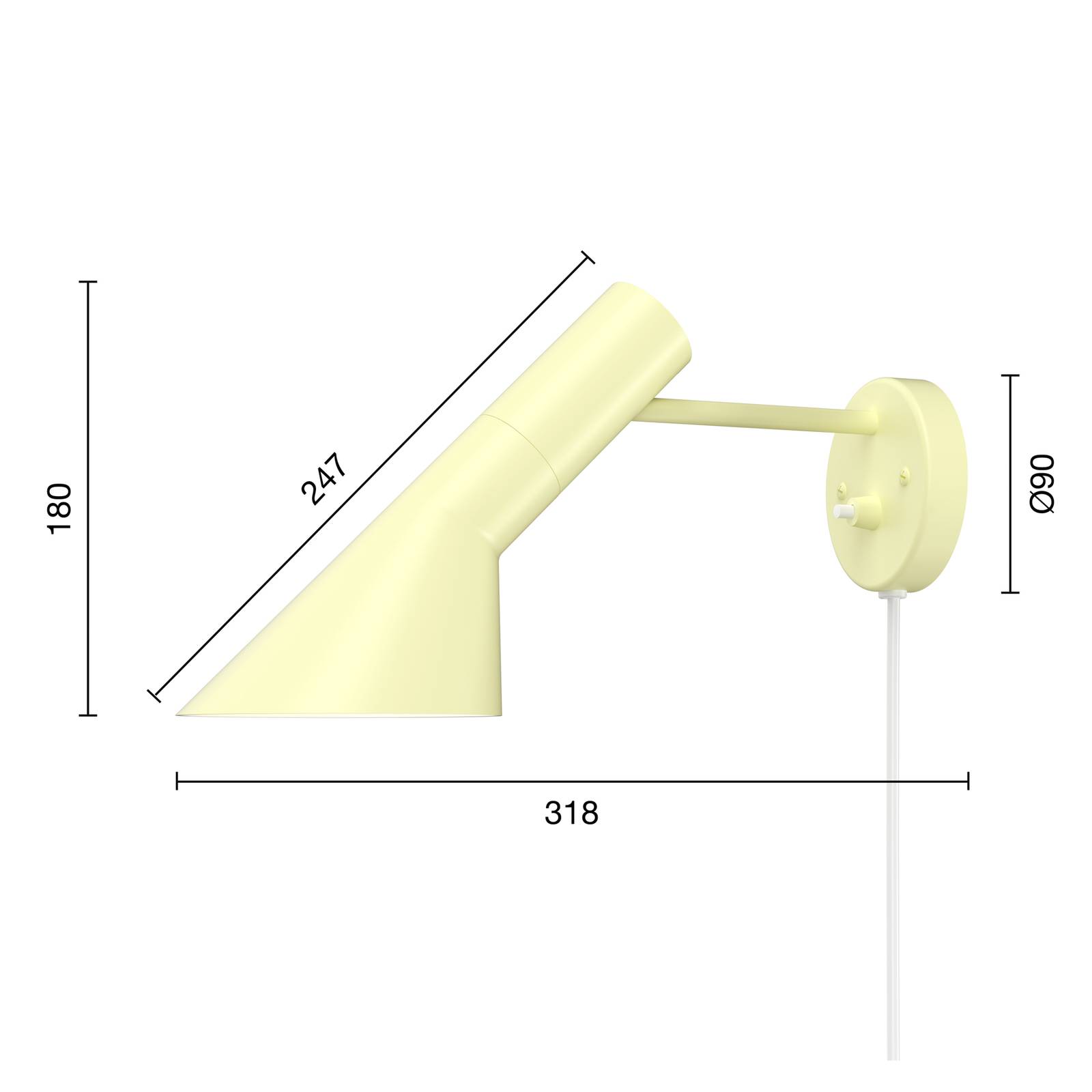 E-shop Louis Poulsen AJ dizajnové nástenné svetlo svetlo žlté