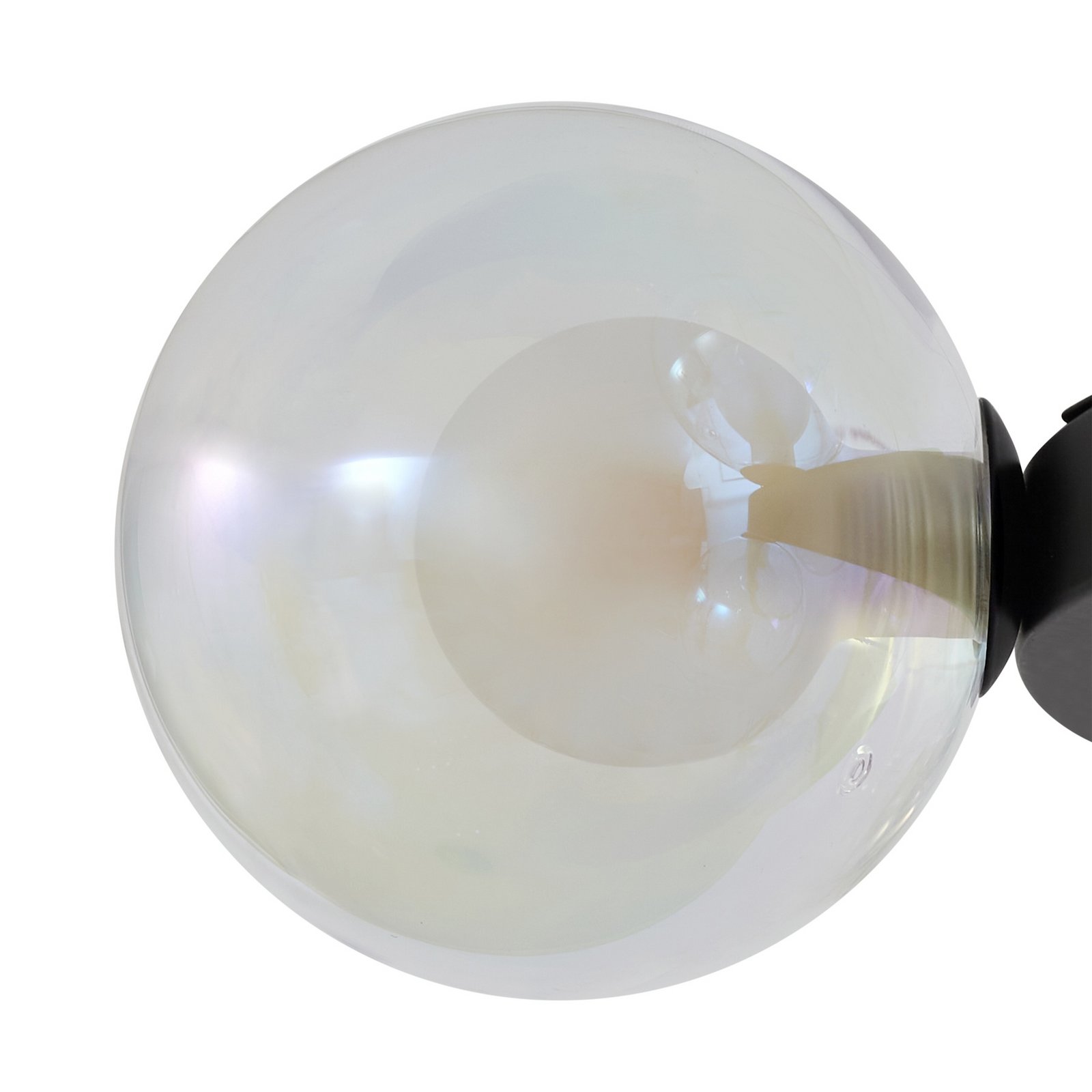 Lucande Hängeleuchte Marvi, Ø 68 cm, schwarz, Glas, Metall