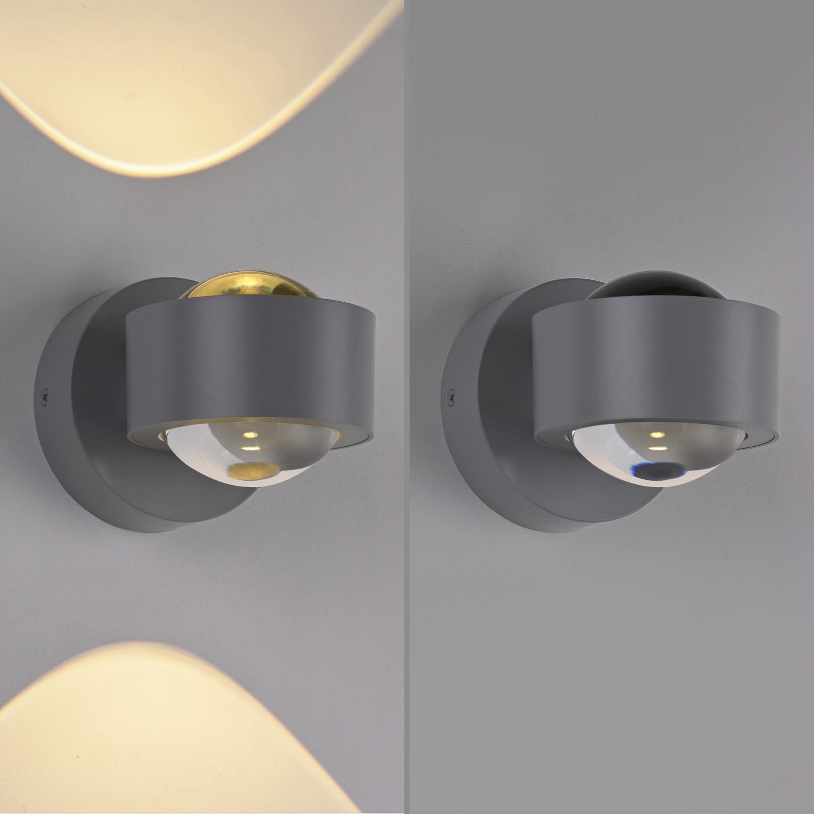 JUST LIGHT. aplique de pared LED Chia plateada, hierro, 3000 K