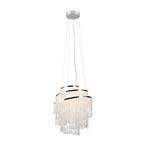 LED hanging light Pomp, Ø 48 cm, chrome, acrylic/metal, CCT