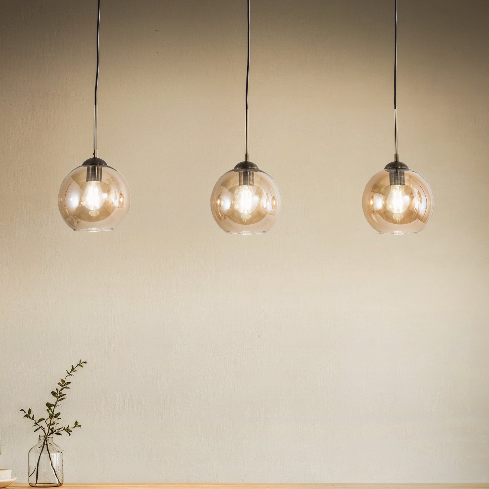 Sofian Pendant Amber/Brass - Lindby