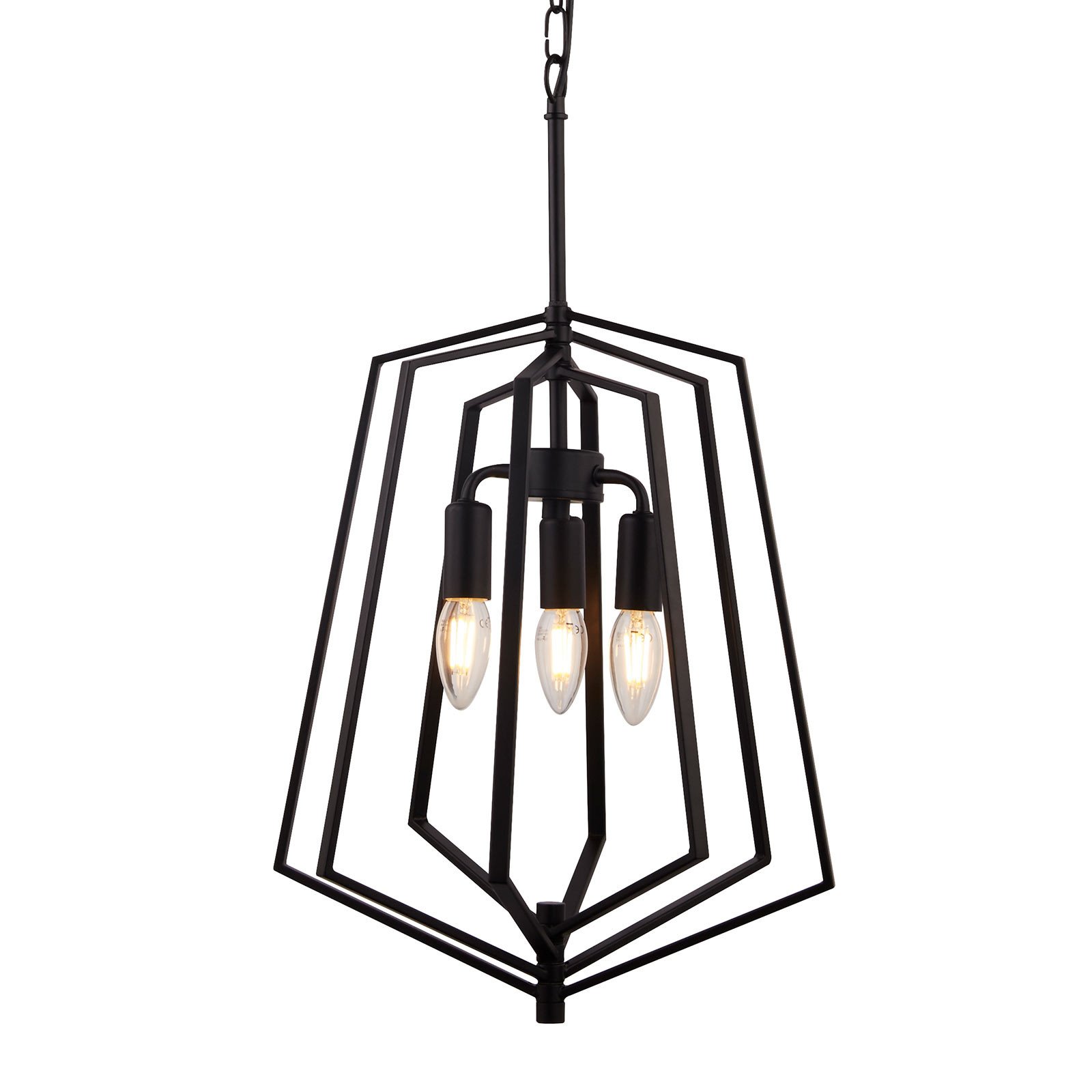 Searchlight Lampă suspendată Slinky 3 becuri negru Ø 35 cm - Camera de zi / sufragerie - modern - negru mat - Metal