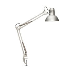 Lampada con morsetto MAULstudy, color argento, altezza 44 cm, metallo