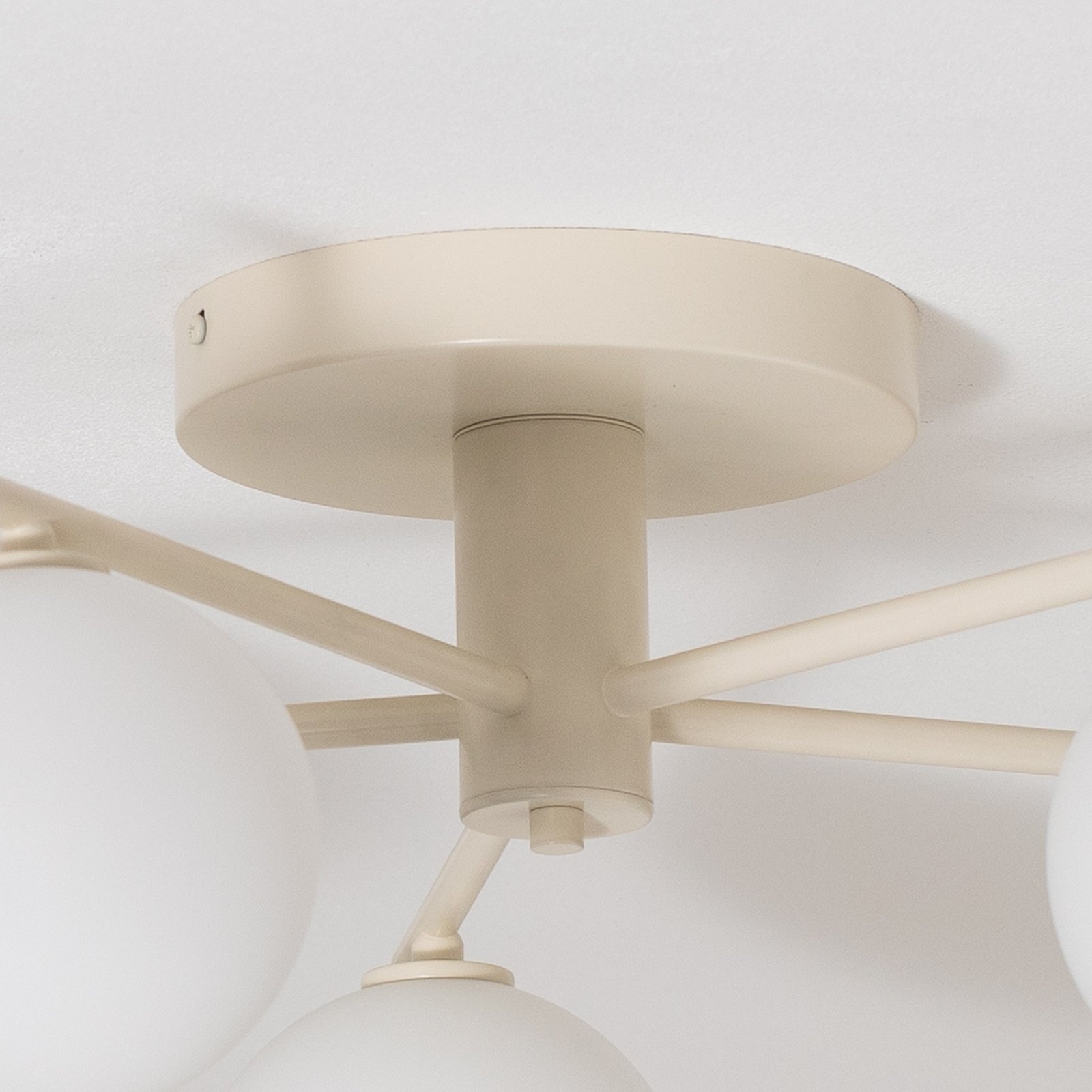 Lampa sufitowa Prato, kremowa, szklana, 5-punktowa