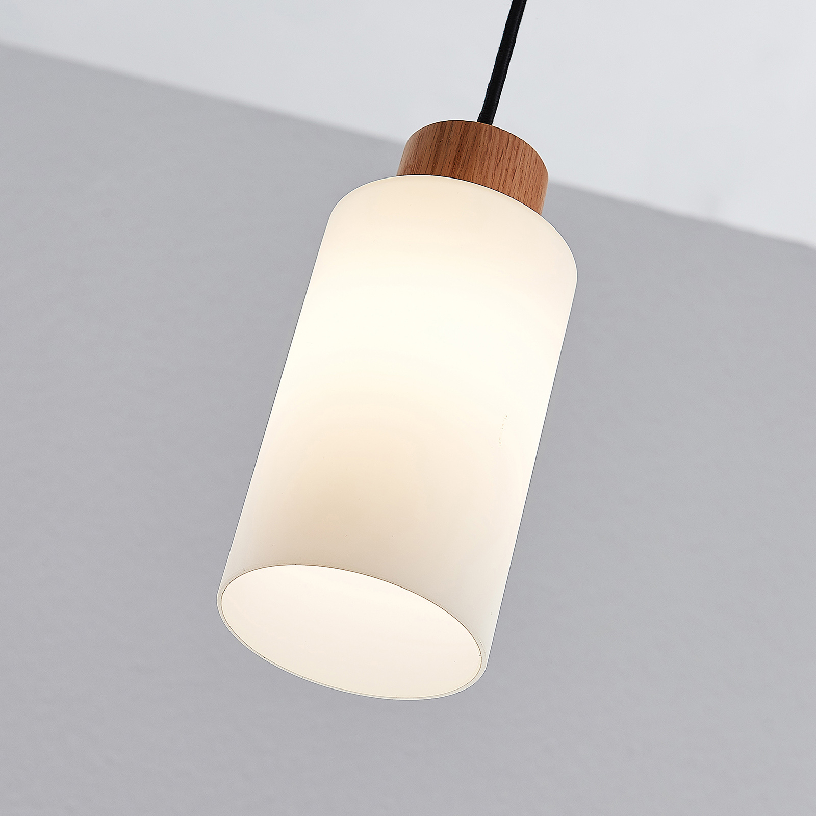 Lindby Nicus lampada a sospensione legno, 1 luce
